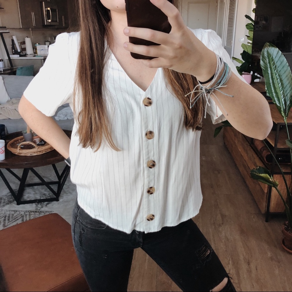 Urban Romantics Striped Button Down